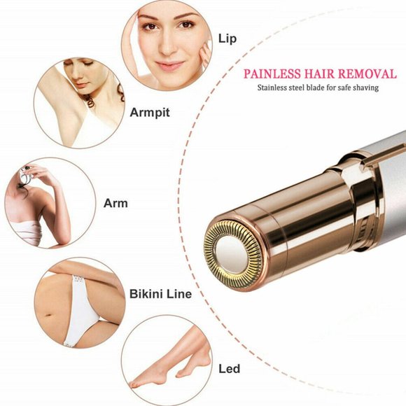 TWO Facial Hair Remover Painless Hair Removal Portable Trimmers W/LED Light - Picture 4 of 4